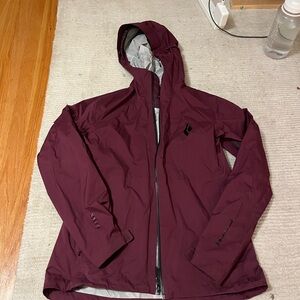Black Diamond Women's Burgundy Hooded Ski Shell Jacket